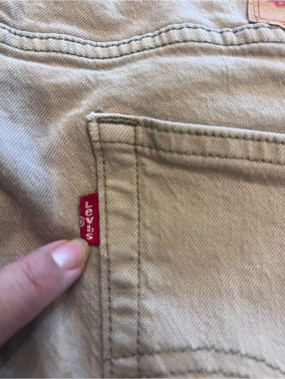 Levi's Men’s Beige W/Grey Stitching Wash Denim Straight Fit Mid Rise 505 36/30